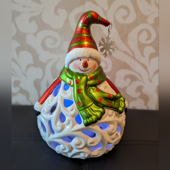 QVC Home Reflections Snowman Luminary w/Flameless Candle & Timer - Picture 2 of 7